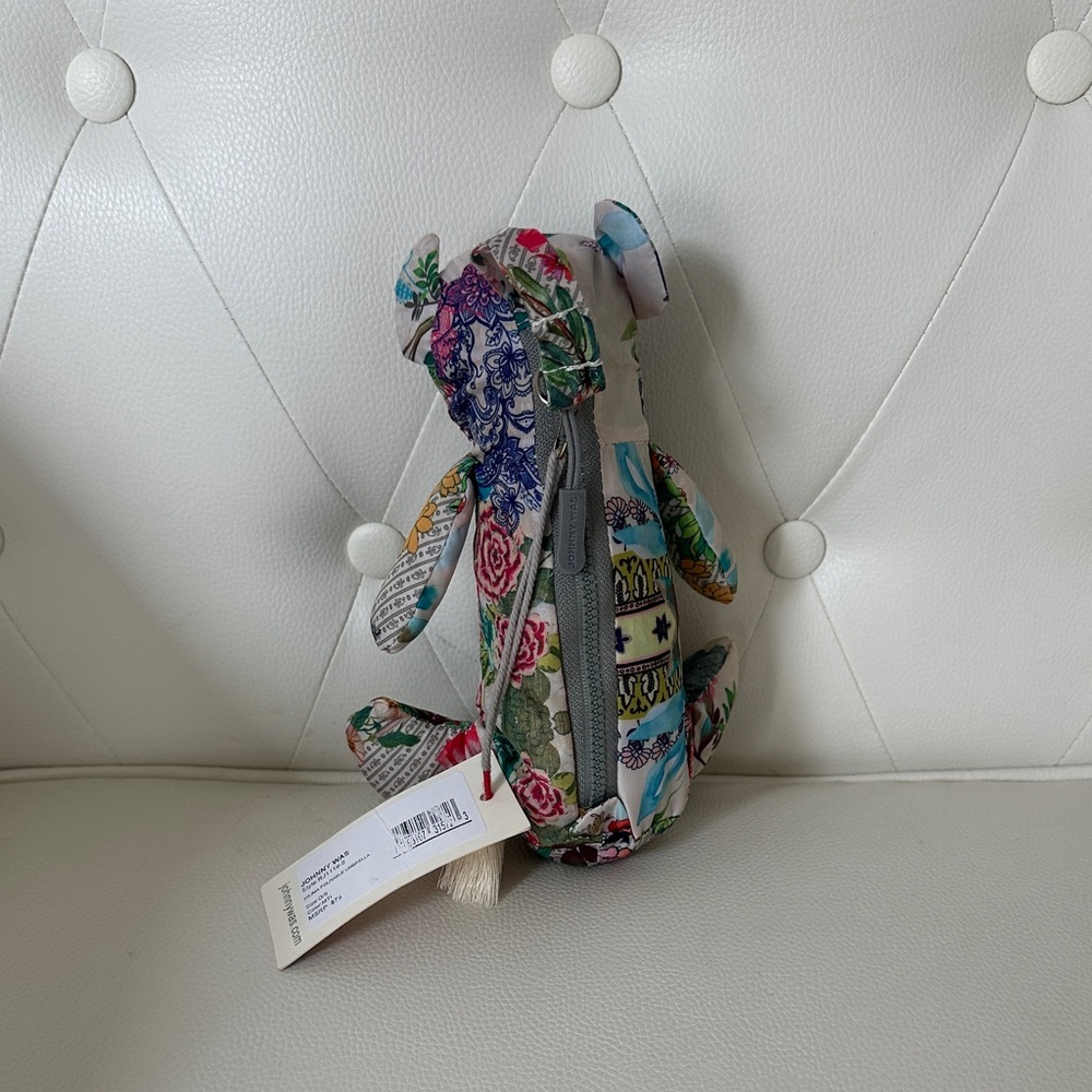 Johnny Was ☂️☔️Umbrella Multicolor Patchwork Stuffed Animal Teddy Bear Case NWT - Picture 7 of 12